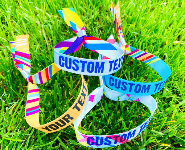 personalised festival birthday party wristbands