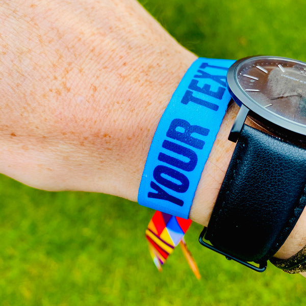 personalised festival fabric wristbands