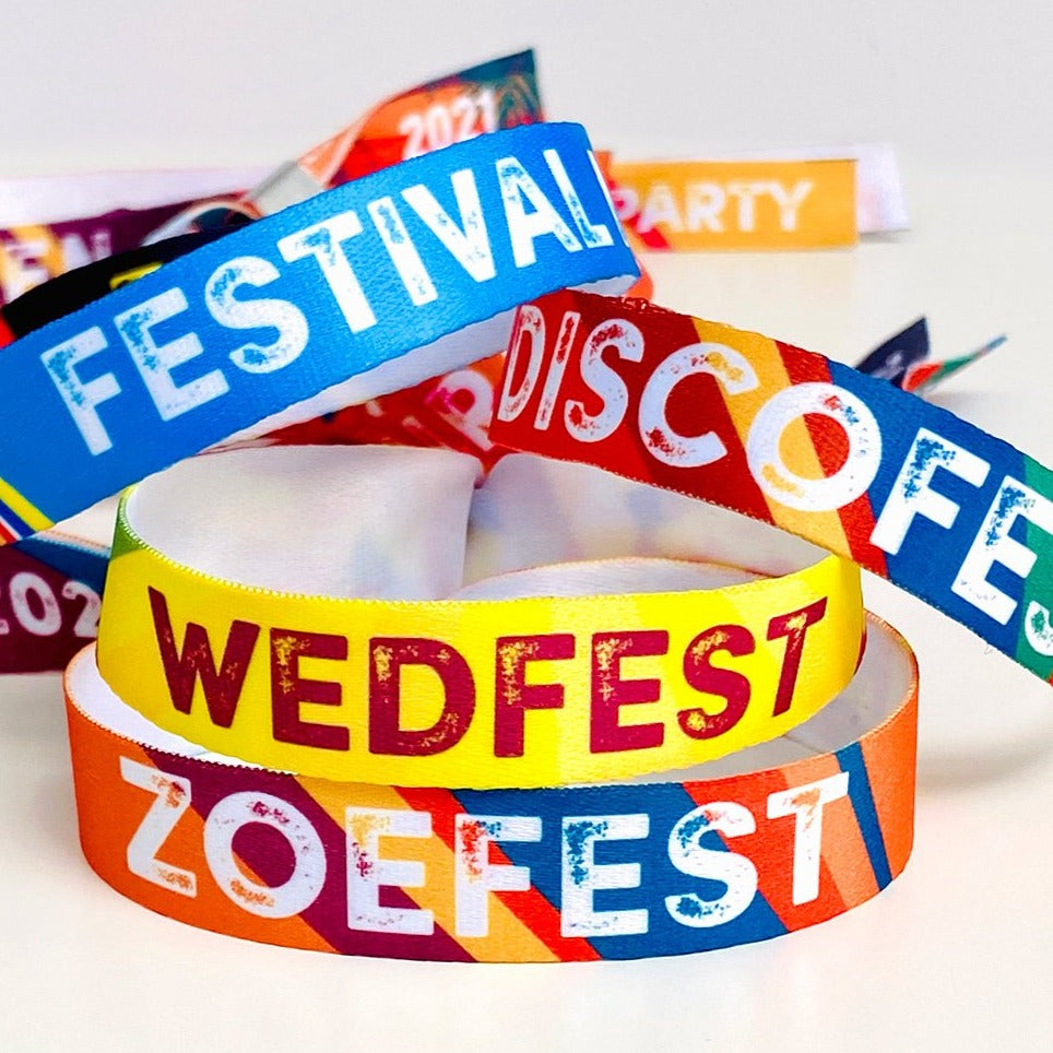 personalised festival party wedding wristbands