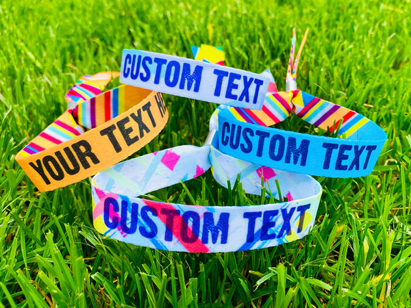 personalised festival party wristbands wedfest
