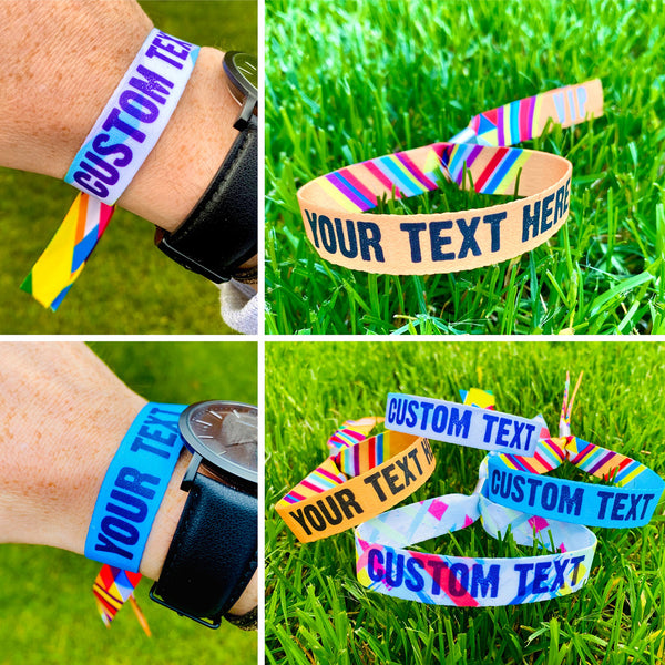 personalised festival party wristbands