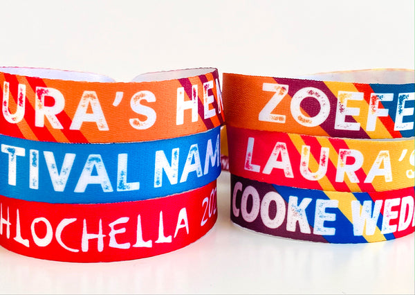 personalised festival style wristbands