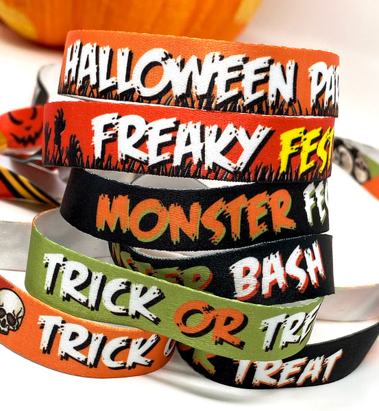 personalised halloween party favour wristbands