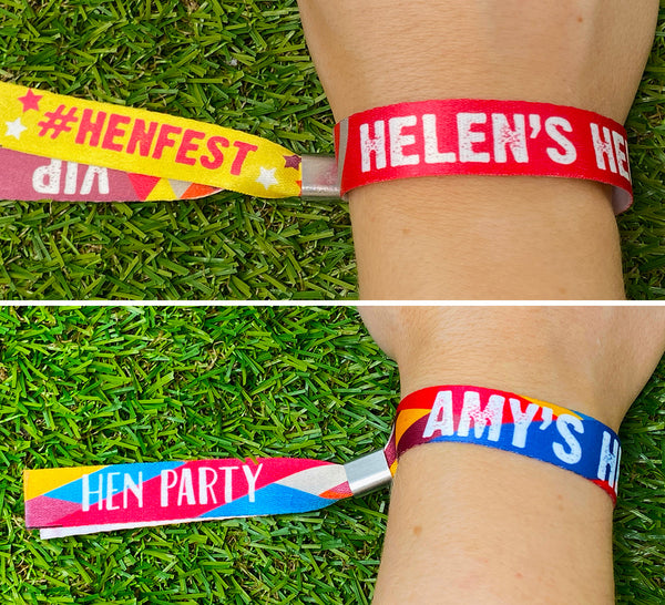 personalised hen party festival wristbands