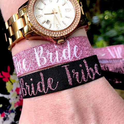 Bride Tribe 'Rose Gold & Black' Hen Party Wristbands