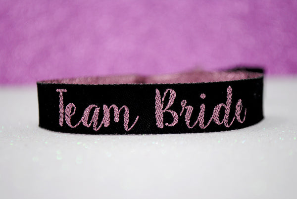 TEAM BRIDE 'Rose Gold & Black' Hen Party Wristbands