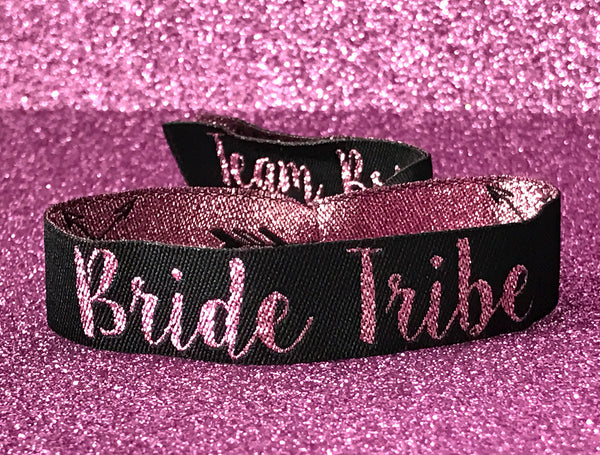 Bride Tribe 'Rose Gold & Black' Hen Party Wristbands