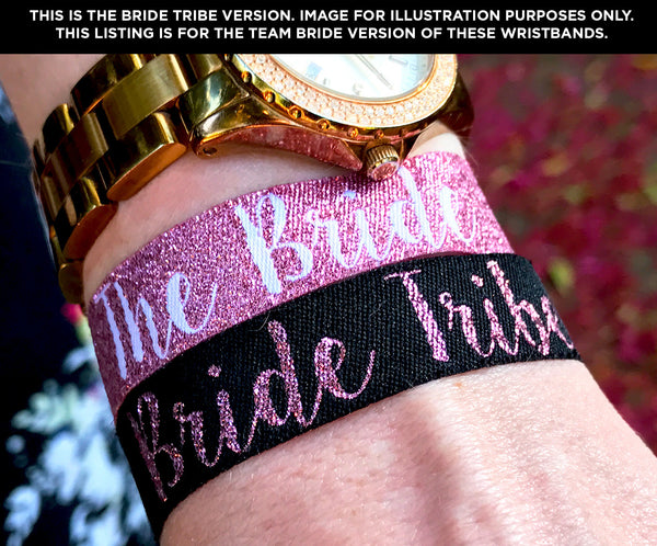 TEAM BRIDE 'Rose Gold & Black' Hen Party Wristbands