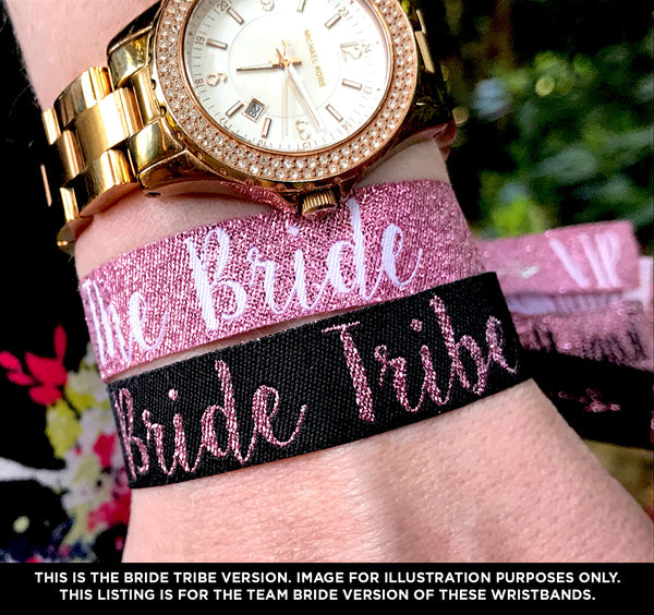 TEAM BRIDE 'Rose Gold & Black' Hen Party Wristbands