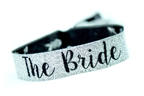 Team Bride Silver & Black Hen Party Wristbands Favours