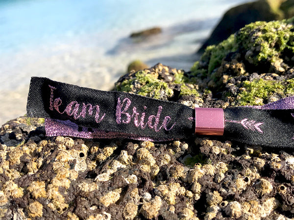 TEAM BRIDE 'Rose Gold & Black' Hen Party Wristbands