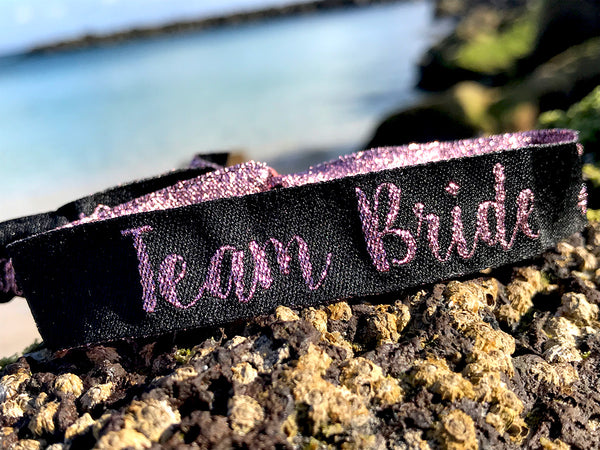 TEAM BRIDE 'Rose Gold & Black' Hen Party Wristbands