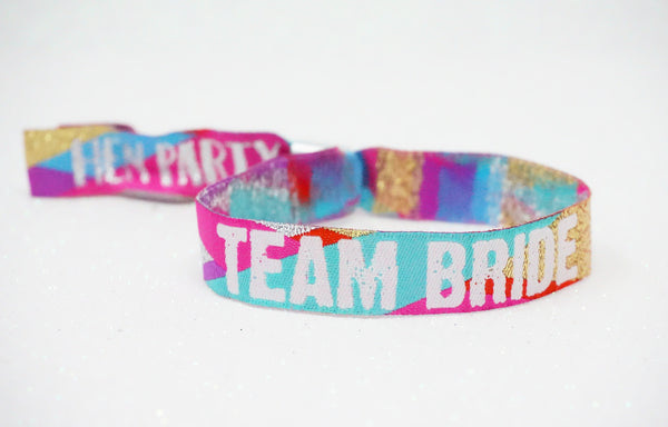 team bride henfest festival hen party wristbands