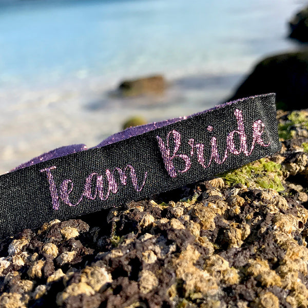 TEAM BRIDE 'Rose Gold & Black' Hen Party Wristbands