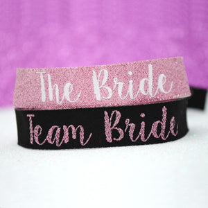 TEAM BRIDE 'Rose Gold & Black' Hen Party Wristbands