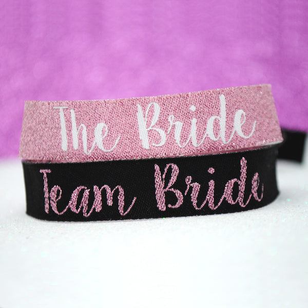 TEAM BRIDE 'Rose Gold & Black' Hen Party Wristbands