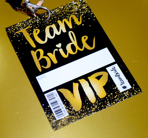 Team Bride VIP Pass Hen~Bachelorette Party Lanyard Favours