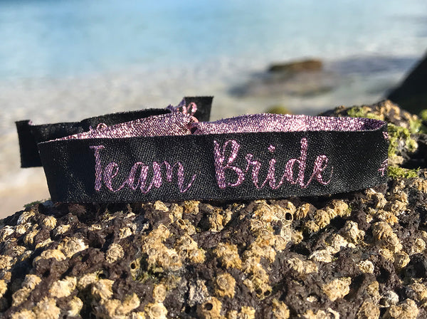 TEAM BRIDE 'Rose Gold & Black' Hen Party Wristbands