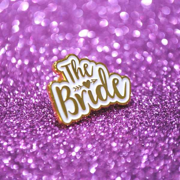 The Bride & The Groom Wedding Enamel Pin Badge Gift Set