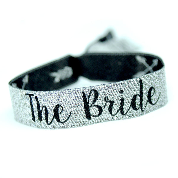 Team Bride Silver & Black Hen Party Wristbands Favours