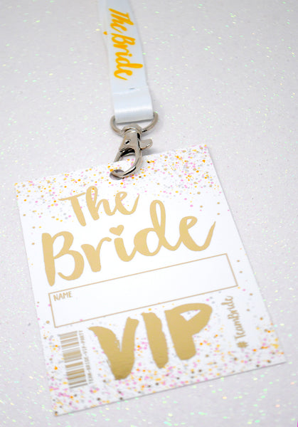 the bride to be hen do party vip pass lanyard