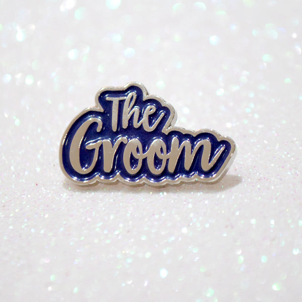 The Bride & The Groom Wedding Enamel Pin Badge Gift Set