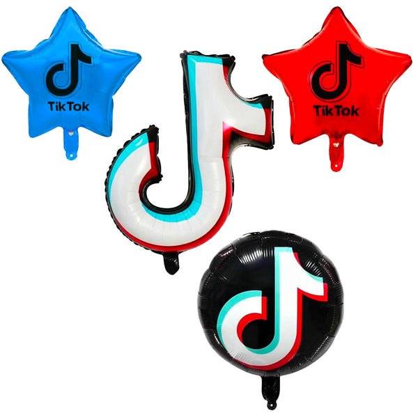 Tik Tok Birthday Party Balloons Decorations (4 Pack)