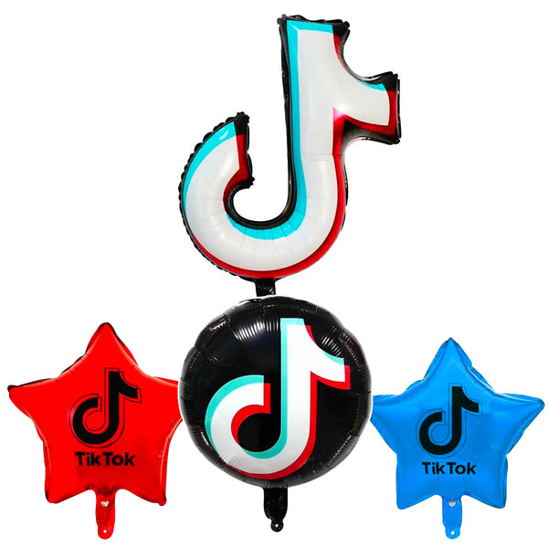 Tik Tok Birthday Party Balloons Decorations (4 Pack)