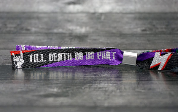 till death do us part rock n roll wedding wristbands