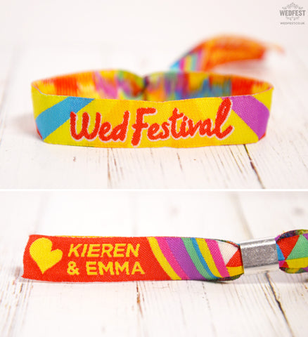 personalised custom wed festival wedfest wedding wristbands