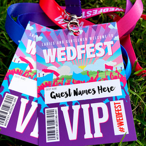 WEDFEST Festival Wedding VIP Lanyards Place Name Cards