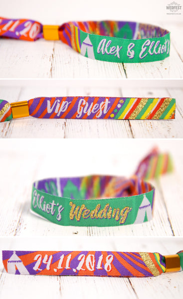 wedfest personalised festival wedding armbands wristbands