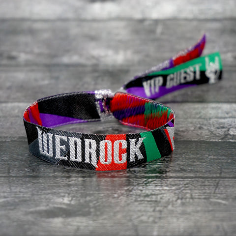 wedrock festival rock n roll wedding wristbands favours
