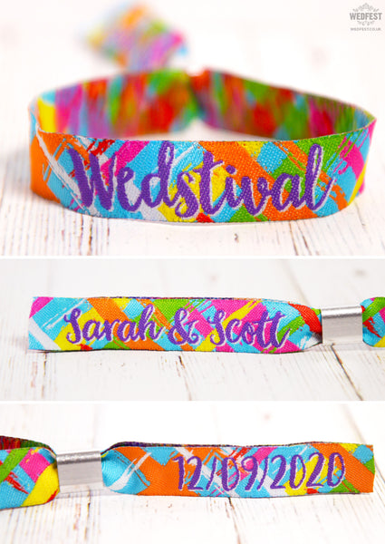 personalised custom wedstival festival wedding wristbands armbands bracelets